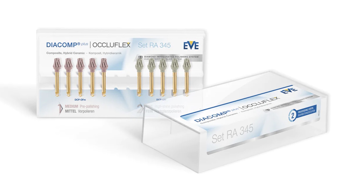 EVE Dental Diacomp Plus Twist Diamond Polisher – Occluflex, 10pcs, RA Latch