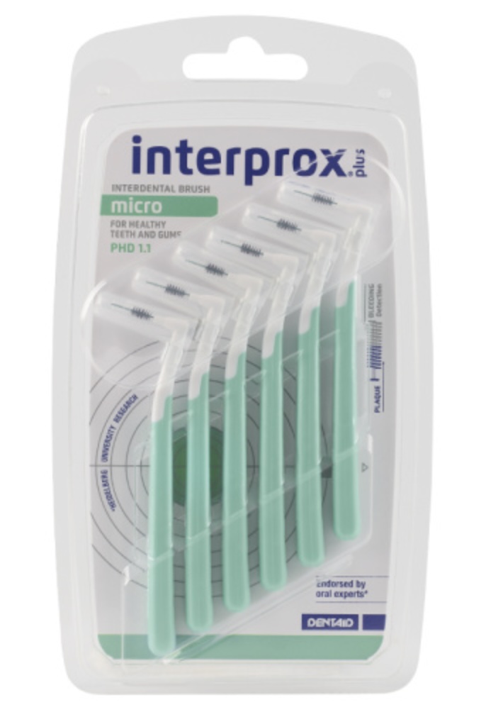 CHANNEL S CIpro サイズ6 ᐉ INTERPROX Plus 2G Micro 1.1 мм Щетка межзубная Dantaid, 6шт